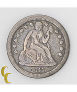 1841-O 10c Sentada Liberty Centavo (Muy Fino, MB) Completo Fuerte Liberty - $1,797.10 MXN