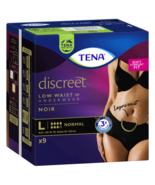 TENA Discreet Noir Low Waist Underwear 9 Pants – Large - $1,666.45 MXN