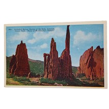 Postcard Cathedral Spires Garden Of The Gods Colorado Springs CO White B... - £5.25 GBP