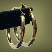 vintage gold over sterling silver signes FAS hoop earrings - £31.98 GBP