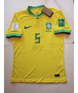 Casemiro #5 Brazil 2022 World Cup Match Player Version Yellow Home Socce... - $1,469.42 MXN