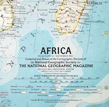 1960 Africa Map National Geographic Middle East Europe Vintage 24.5 x 19... - $377.73 MXN