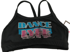 Augusta Lyfe Collection &quot;Dance Lyfe&quot; Rhinestoned Dance Bra Top, Ladies Sz M - $179.87 MXN