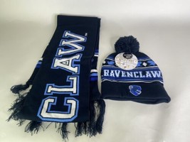 Harry Potter Ravenclaw Logo Knit Cuff Pom Beanie Hat Cap and Scarf Set 2 Piece - $24.75