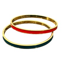 Kate Spade Double Bangle Bracelet Set Blue & Orange Gold Tone - $14.40