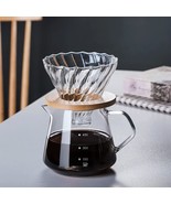 Pour Over Coffee Maker - 600Ml Glass Carafe Coffee Server With Glass Cof... - £39.61 GBP
