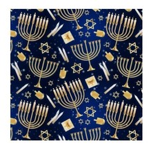 David Textiles Fabric, 1 Yard, 36&quot; X 44&quot;, 100% Cotton, Hanukkah Toss, Blue - £7.95 GBP
