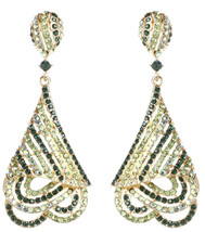 Amrita Singh Jean Georges Gold Emerald Crystal Large Earrings ERC 4074 NWT  - £23.49 GBP