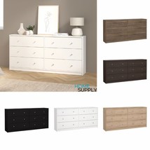 Modern Wooden Chest Of 6 (3+3) Drawers Bedroom Storage Furniture Cabinet... - $207.85+