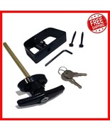 Robust Black Powder Coated Shed Lock Kit - Includes 5-1/2&quot; T-Handle &amp; Keys - $75.74 CAD