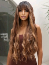 Light brown weavy wig,light brown curly wig, light brown wig with waves - £27.46 GBP