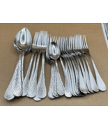 Lot of 29 Pcs Towle Cabot Hammered Stainless Flatware  Forks &amp; Spoons - $49.95