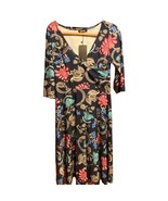 L’Bisse black floral long wrap dress Women&#39;s Medium NWT - €25,16 EUR