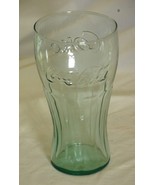 Coca Cola Coke Flat Tumbler Green Hue Glass Ribbed Sides Ex-Large 28 oz. - £14.78 GBP