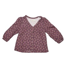 Marine Layer Fan Block Printed Colette Doublecloth Top Magenta Pink - Size XS - £29.08 GBP