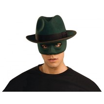 Green Hornet Costume Hat And Mask Adult Superhero Halloween Fancy Dress - £25.56 GBP