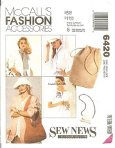 McCall&#39;s 6420 Fashion Accessories: Hat, Headwrap, Tie, Scarf, Belt, Bag UNCUT FF - £9.16 GBP
