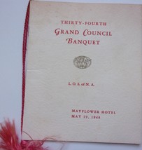 Vintage 34th Grand Council Banquiet LOS of NA Mayflower Hotel Program 1948 - $1.99