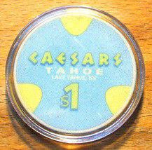 (1) $1. CAESARS CASINO CHIP - LAKE TAHOE, Nevada - 1995 - £7.04 GBP