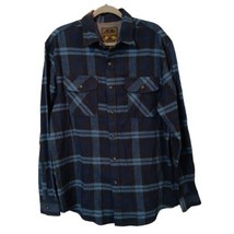 Anchorage Expedition Brand Flannel Men&#39;s Blue Plaid Outdoor Long Sleeve Shirt Lg - £18.27 GBP