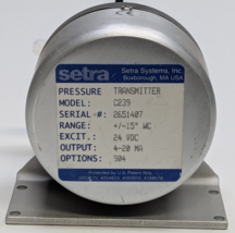 Setra System C239 Differential Pressure Transducer Transmitter 24VDC  +/... - $79.19