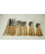 Oneida GOLDEN ROYAL CHIPPENDALE Stainless Flatware 50 Pc/Service for 10 - $296.99