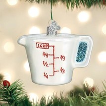 Old World Christmas Measuring Cup Kitchen Utensil Glass Christmas Ornament 32392 - £15.12 GBP