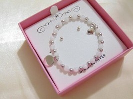 Lily Nily  5 &quot; Genuine Sterling Silver Girls Bracelet/Earring Sett C519 $100 - £19.32 GBP