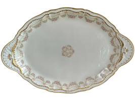 Haviland Schleiger 842 Platter Roses Bows Double Gold 16.75&quot; x 11.25&quot; - $329.18