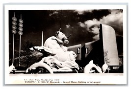 RPPC Europa Statue General Motors Bulding New York Worlds Fair NY Postcard R21 - £7.32 GBP
