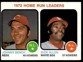 1973 Topps #62 1972 Home Run Leaders - Johnny Bench / Dick Allen LL  VGEX-B111R3 - £15.50 GBP