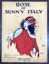 ROSE of SUNNY ITALY Vintage 1923 Sheet Music HELEN VAN DOORN MORGAN Art ... - £11.72 GBP