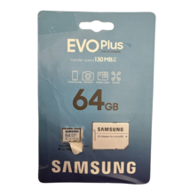 Samsung EVO Plus 64 GB microSDXC UHS I U3 V30 A2 Memory Card with SD Ada... - $8.96