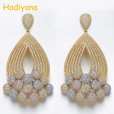 New Arrival Multi Color Beads Tassel Earrings Women Mirco Paved Zircon Beaded Je - £57.15 GBP