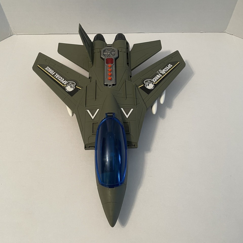 US Navy Fighter Jet Toy With Holding Handel Special Forces With Wheels - $12.45