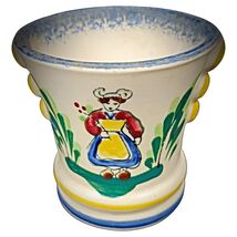 Vintage Faience Pot by M.F.A Pornic Dinard with Breton and Floral Design... - $150.47