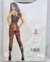 LoveLife Lingerie Intimates (OS) Black Crotchless Body Strapped Up Bodystocking image 3