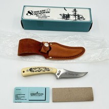 Schrade Scrimshaw Fixed Blade Knife Sheath Hunter Dog Tree Racoon 502SC USA - £66.49 GBP