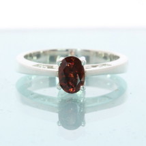 Burma Red Orange Spinel Handcrafted Silver Ladies Ajoure Filigree Ring size 7.75 - £91.10 GBP