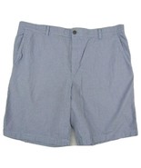 IZOD Flat Front Gray Checked Shorts Men&#39;s Waist 42&quot; Inseam 10&quot; 100% Cotton - £15.80 GBP