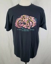 Vintage Screen Stars T-Shirt XL Single Stitch Gear Up 1991 Bicycle Madison WI - £21.93 GBP