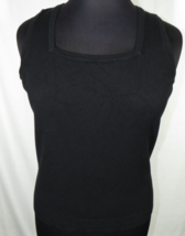 Lane Bryant Women&#39;s Black Square Neck Sleeveless Fitted Sweater Plus 18-20 - £13.34 GBP