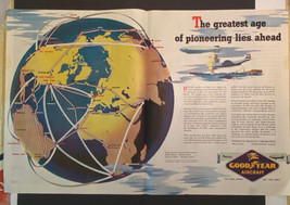Vintage Print Ad Good Year Aircraft War Bonds 1945 2 Page Centerfold 13.... - £9.20 GBP