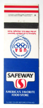 Safeway Food Store 1984 Olympic Motor Oil Advertisement 20Strike Matchbook Cover - £1.17 GBP