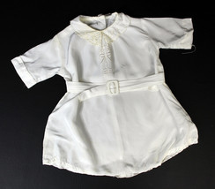 Vintage 50s White Baby Romper One Piece Plastic Belt Buckle Embroidered ... - £21.74 GBP