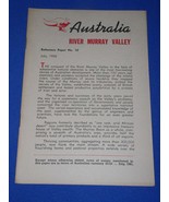 Australia Vintage Pamphlet Booklet Brochure July 1956 River Murray Valley - $20.56 CAD