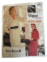 Vogue Sewing Pattern 2057 Anne Klein Wrap Dress Straight Skirt Sz 12-16 Uncut - $4.99