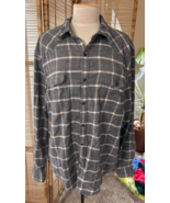 Lucky Brand Classic Fit gray Flannel Plaid Button Down Shirt Men&#39;s XL - $32.68 CAD