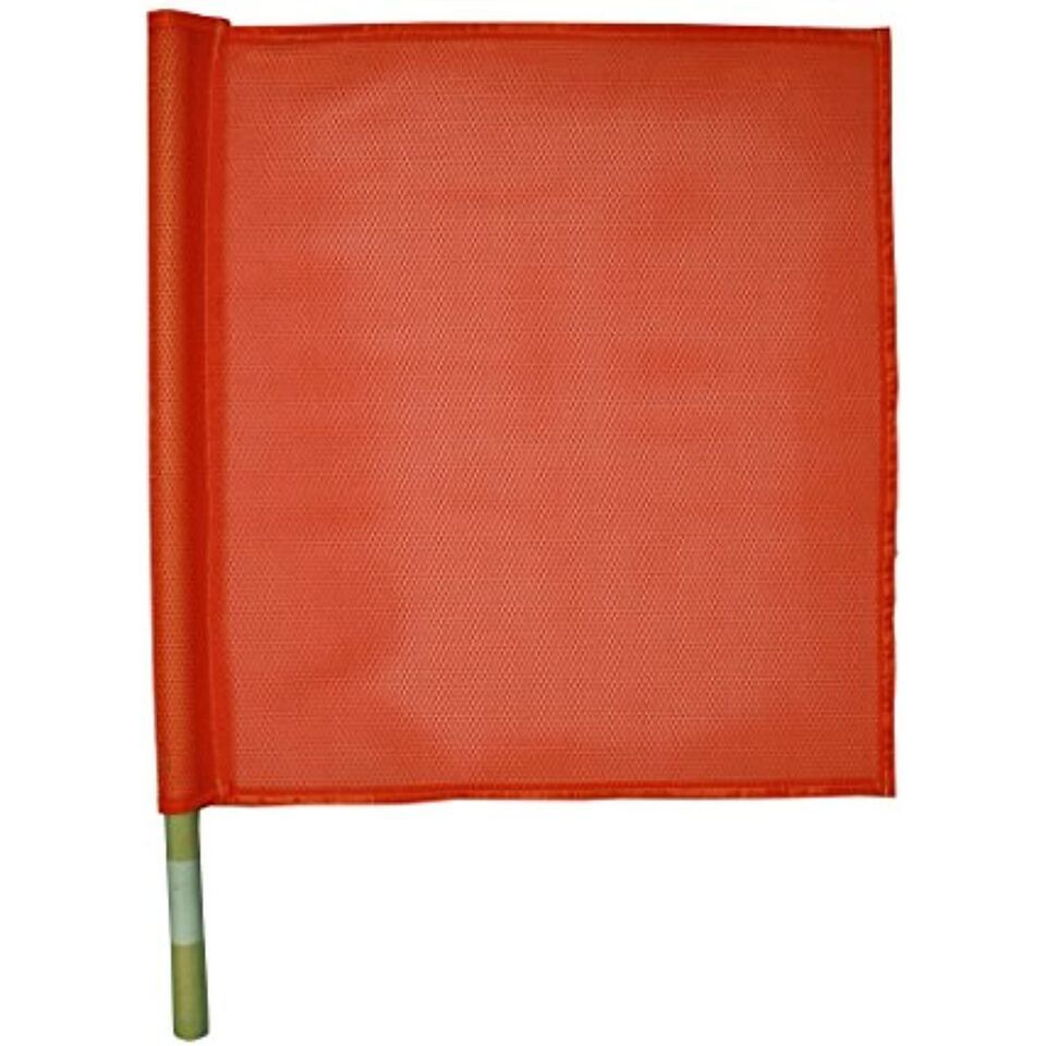Traffic Flag-24&quot; Wood Handle, Nylon Flag - $20.62