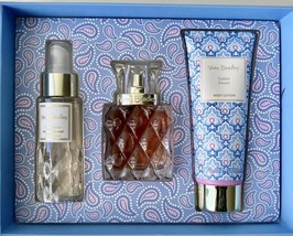 Vera Bradley Cotton Flower Eau De Toilette Perfume Body Lotion Mist 3 Piece Box - £186.51 GBP